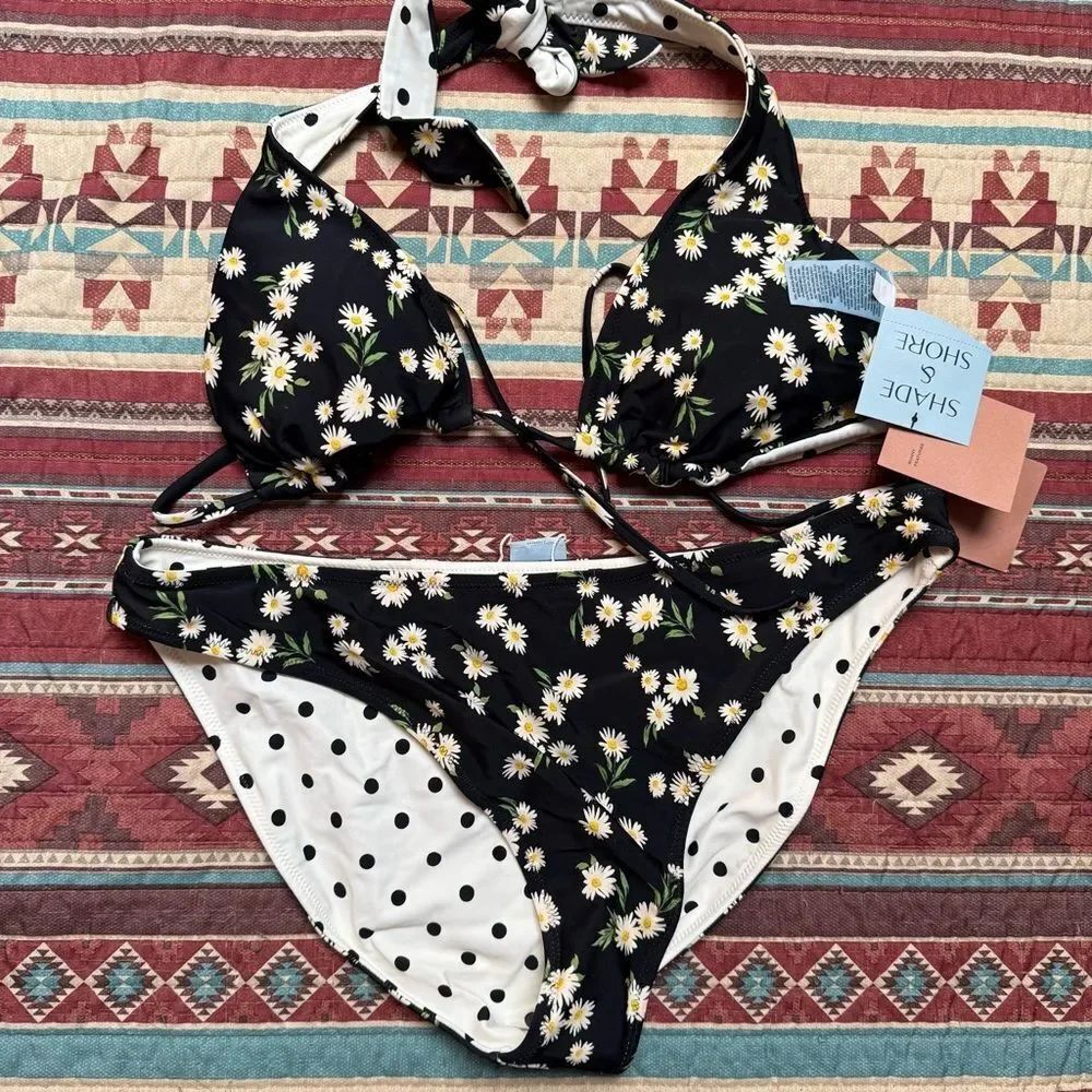 NWT Shade & shore reversible Bikini Set